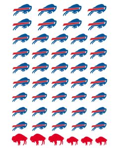 A sheet of Red Buffalo Bling Bills nail deacals
